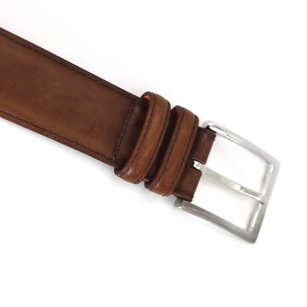Carmina Shoemaker Belt Mens 40 Brown Leather Classic Dress Spain Luxury